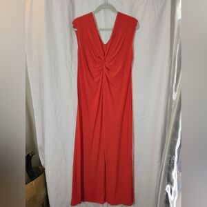 Red V-Neck Maxi Dress
